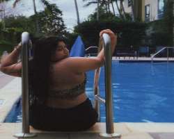 Albarran enjoys swimming whenever she finds time.